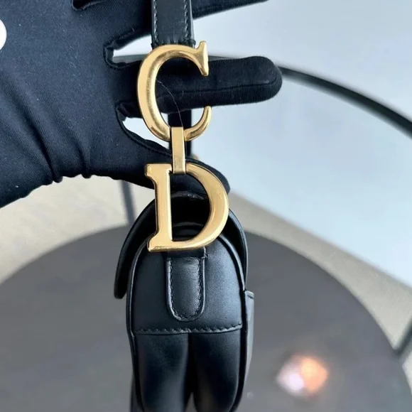 Christian Dior Saddle Smooth Calfskin Black GHW Shoulder Bag (Mini) - Picture 2 of 9